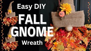 NEW FALL GNOME WREATH STEP BY STEP TUTORIAL  Dollar Tree DIY  Beginner Wreathmaking [upl. by Dario739]