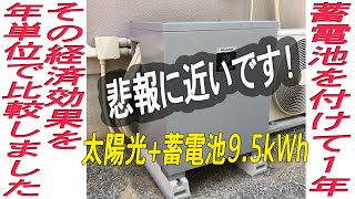 太陽光パネルに蓄電池を追加し、その経済効果電気代を年単位で比較しました [upl. by Eceirahs]