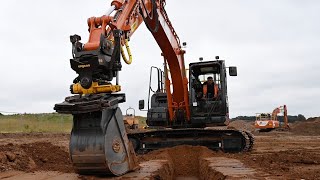 Textbook housing combo – Hitachi Zaxis 1307LCN with tiltrotator and GPS [upl. by Reamonn584]