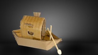 How to Make a Cardboard Mini Boat  DIY Tutorialdiy craft [upl. by Adnalue]