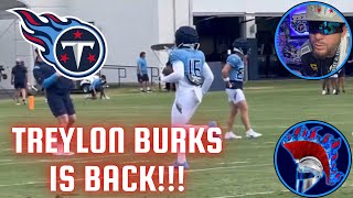 Treylon Burks is Back Tennessee Titans Receiver Treylon Burks Injury Update at Titans Practice [upl. by Katina]