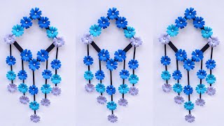 Wallmate  Paper flower Wall hanging  Wall hanging craft ideas  kagojer ful  Paper craft  Diy [upl. by Rahr]