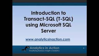 Introduction to Transact SQL TSQL using Microsoft SQL Server [upl. by Vivia943]