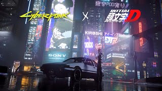 Cyberpunk 2077 X Initial D  Toyota Sprinter Trueno AE86 Mod Real Life Graphics 4K [upl. by Wack]