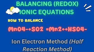 How to Balance MnO4  SO2  Mn2  HSO4 by Half Reaction Method balancingredoxequations [upl. by Shaum]