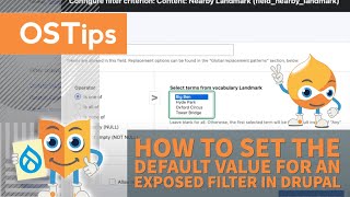 How to Set the Default Value for an Exposed Filter in Drupal [upl. by Cirederf]