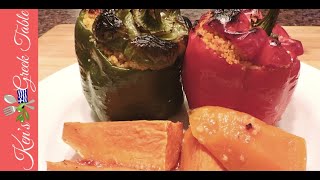 Greek Style Stuffed Peppers With Couscous  Gemista  Vegetarian Recipes  Ken Panagopoulos [upl. by Akenehs]