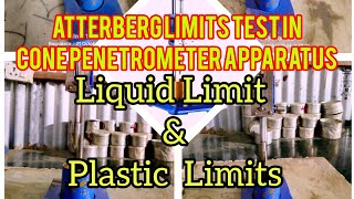 Atterberg Limits test in Cone penetrometer Apparatus Liquid Limit amp Plastic Limit test in hindi [upl. by Downe]