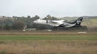 ATR 72600 Departing Napier Air New Zealand take off [upl. by Audri]