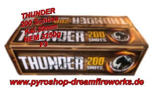 SRPYRO THUNDER 200 Schuss Kal30mm NEM 3250g  CLE4519BL pyroshop DREAMFIREWORKS [upl. by Farny]