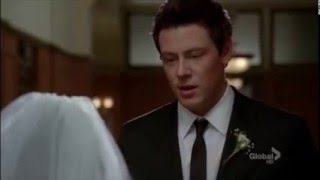 Finn sees Rachel in her wedding dress 3x14 [upl. by Lledner494]