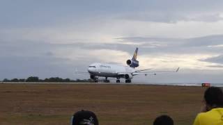 HD MD11F Lufthansa Cargo decolando do Aeroporto de Natal durante o 1º Spotter Day [upl. by Sone]