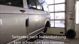 Seitenwand Instandsetzung VW T5 DelleBeuleeingedrücktKotflügelKratzerSeitenteilSchweller [upl. by Ecirted249]