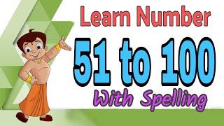 Leran Numbers 51 to 100 With Spelling number51to100 [upl. by Nelac]