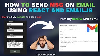 How TO Send Email In React  React Project  reactproject code codewithmanoj [upl. by Roee171]