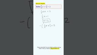 Modulus Algebra  KS5 Maths maths highschoolmath [upl. by Mcgray]