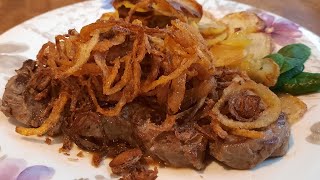 Roast Beef with Onions Recipe  Zwiebel Rostbraten Rezept [upl. by Swinton]