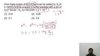 how many moles of hcoona must be added to 1 L of 01 M HCOOH to prepare a buffer [upl. by Earley]