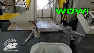 Boat Lift Manufacturing Mastery Machine Cutting Tank Washers at LOTO Lift [upl. by Oah]