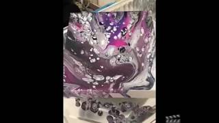 Acrylic Pour  Water  Dish Soap Only  w Cells [upl. by Crescint469]