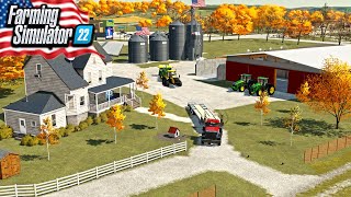 BUILDING AN AMERICAN FARM FROM SCRATCH FARMING SIMULATOR 22 [upl. by Eltsirk]