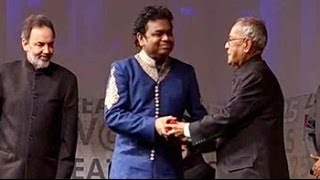 A R Rahman receives his award from the President of India [upl. by Llerdna6]