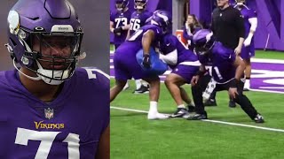 BREAKING Christian Darrisaw Looking Like a Tank at Minnesota Vikings OTAs 💪💪💪 [upl. by Karlyn]