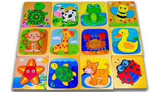 Best Learn Shapes with Animals Shape Matching Puzzle  Preschool Toddler Learning Kids Toy Video [upl. by Mcgray191]