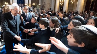 Mattarella incontra la comunità Ebraica al Tempio Maggiore di Roma [upl. by Gil159]