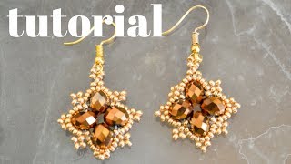 DIY TUTORIAL MINI ARETES DE MOSTACILLAS Y CRISTALES 2019  DIY MINI MOSTACILLAS AND CRYSTAL EARRINGS [upl. by Coplin]