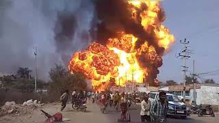 petrol Pump blast in Hyderabad accidentIndia Cherlapally Huge explosion [upl. by Aidnyl]