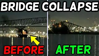 Live Francis Scott Key Bridge in Baltimore collapses after column hit by large ship [upl. by Rolando]