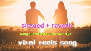 rang sunhara yah kisne bikhraya  rang sunhara yah kisne bikhraya slow slowed reverb  reels song [upl. by Tacye406]