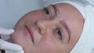 Makijaż permanentny brwi poziom podstawowy szkolenie BASIC OMBRE BROWS permanent makeup [upl. by Vinaya]