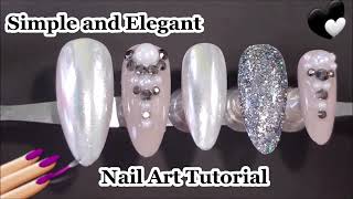 Simple and Elegant Nail Design TUTORIAL  Chrome nail art idea [upl. by Grania793]