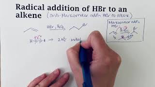 Radical addition of HBr to an alkene [upl. by Wende]