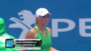 Wozniacki v Strycova Match Highlights QF  Apia International Sydney 2017 [upl. by Elianore462]