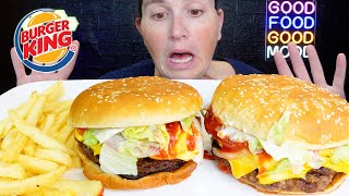 ASMR  BURGER KING  Two Triple Whoppers amp Fries  MUKBANG Eating Show [upl. by Barnebas]