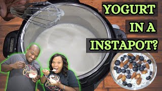 SUPER EASY 3 Ingredient Yogurt In A Pressure Cooker  Healthy Snack Recipe [upl. by Ahsenot782]