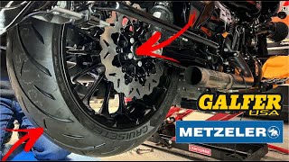 METZELER CRUISE TEC TIRES AND GALFER BRAKES INSTALLED ON MY 2019 ROAD GLIDE SPECIAL MUST HAVE [upl. by Nillad]