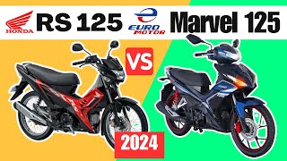 Honda RS 125 vs Euro Motor Marvel 125  Side by Side Comparison  Specs amp Price  2024 [upl. by Leuname]