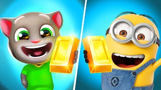 Talking Tom Gold Run  Minion Rush  All Level Gameplay AndroidiOS  BIG NEW APK UPDATE [upl. by Deelaw]