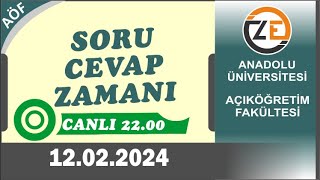 AÖF 12022024 Canlı  Dersler Ekampüse Yüklendi [upl. by Phail]