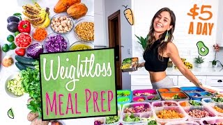 1 WEEK VEGAN MEAL PREP TO LOSE WEIGHT for 5 a DAY [upl. by Frants]