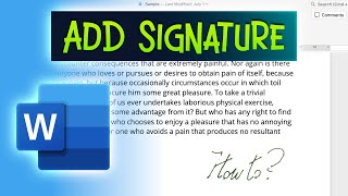 How to Add Real Signature in Word [upl. by Wagshul183]