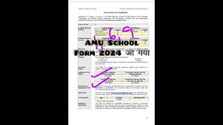 AMU School Form last date 2024 AMU Application form 2024 Aligarh Muslim University [upl. by Staffan33]