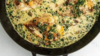 Chicken Florentine Recipe  Chicken with Spinach and Mushrooms [upl. by Beatrice]