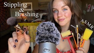 ASMR Stippling and Brushing the Mic  Inaudible Whispering [upl. by Ntsyrk656]