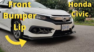 Honda Civic 20162021 Front Bumper Lip INSTALLATION [upl. by Obaza]