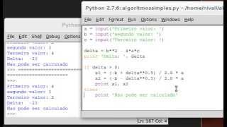 Exercício de algoritmos simples raízes de uma equação do segundo grau [upl. by Urania]